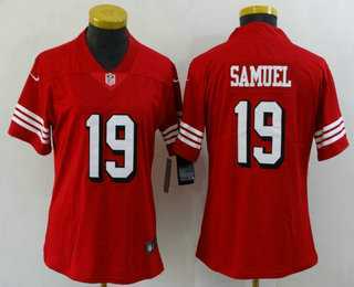 Women%27s San Francisco 49ers #19 Deebo Samuel New 2021 Color Rush Vapor Untouchable Limited Jersey->women nfl jersey->Women Jersey